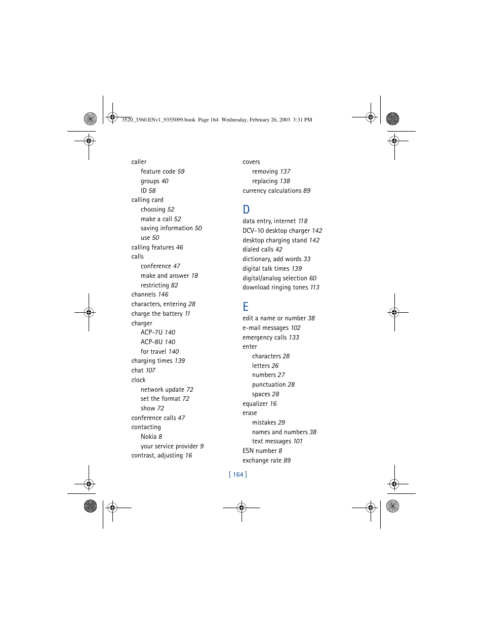 Nokia 3520 User Manual | Page 174 / 184