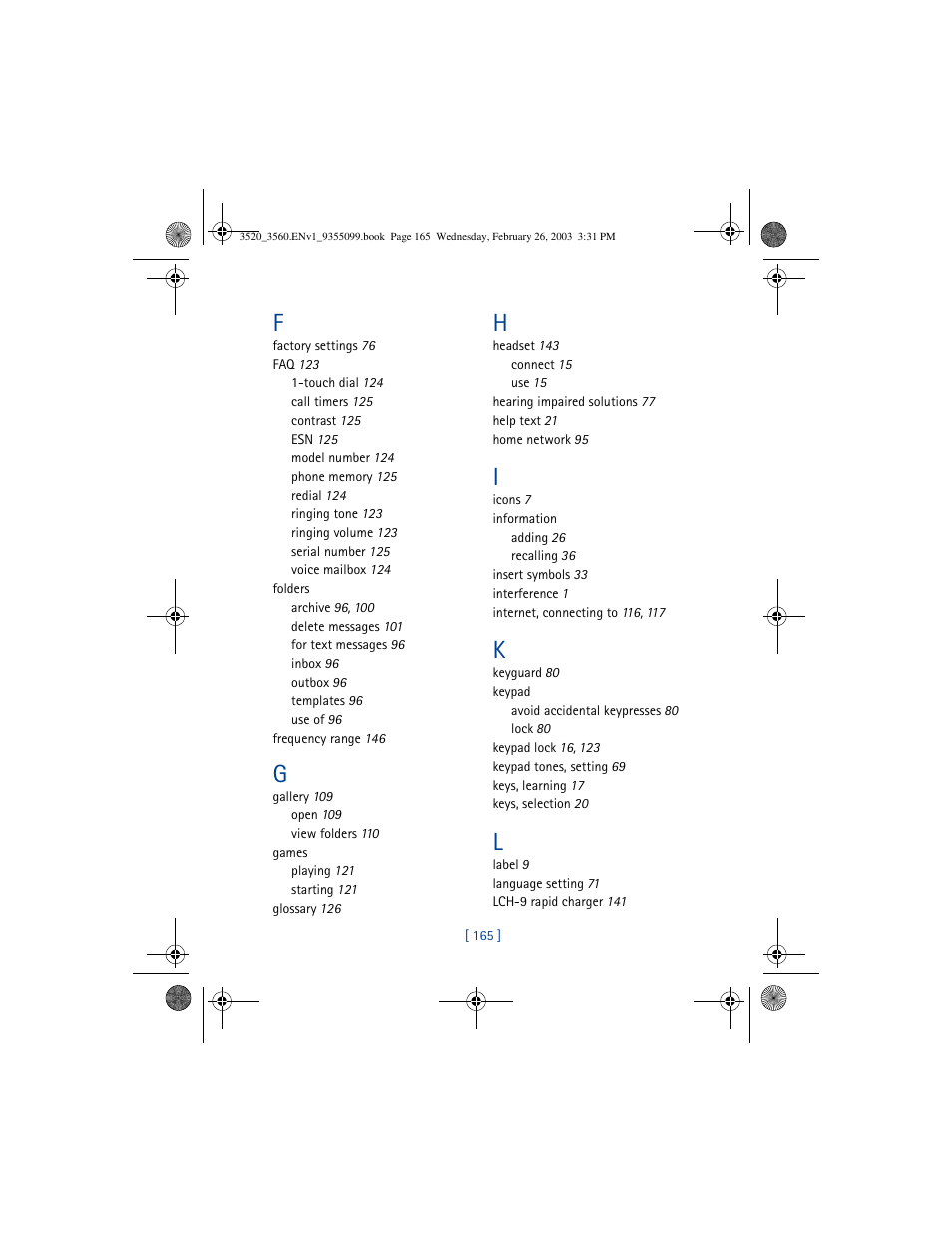 Nokia 3520 User Manual | Page 175 / 184
