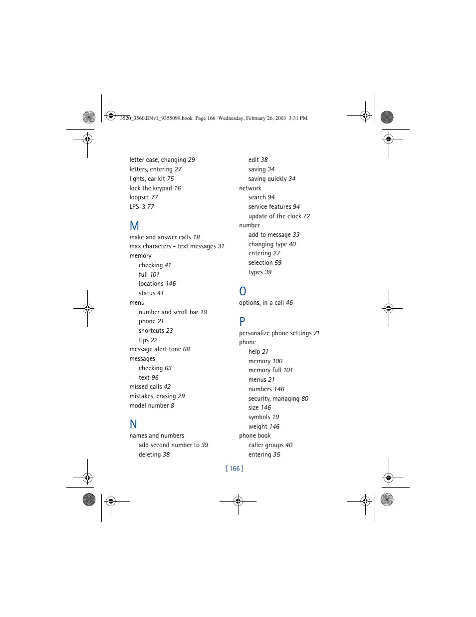 Nokia 3520 User Manual | Page 176 / 184