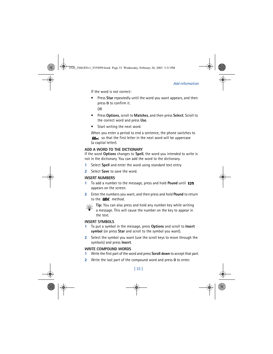 Nokia 3520 User Manual | Page 43 / 184