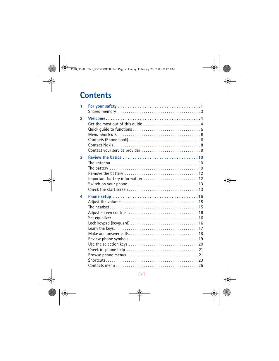 Nokia 3520 User Manual | Page 5 / 184