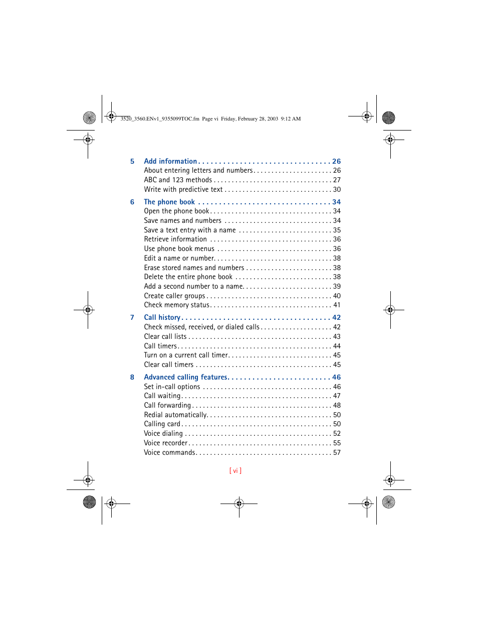 Nokia 3520 User Manual | Page 6 / 184