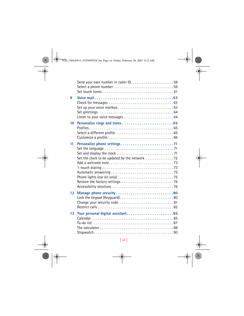 Nokia 3520 User Manual | Page 7 / 184