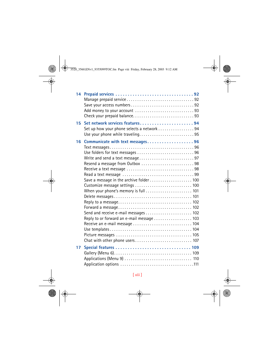Nokia 3520 User Manual | Page 8 / 184