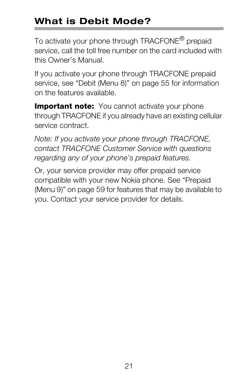 What is debit mode | Nokia 252C User Manual | Page 28 / 103