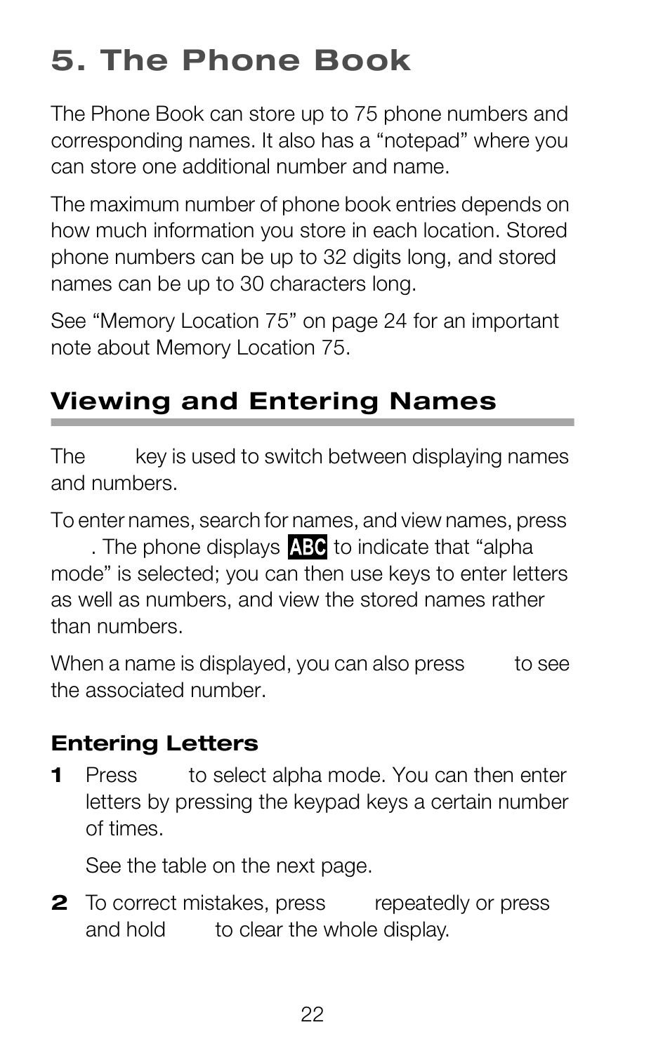 The phone book, Viewing and entering names | Nokia 252C User Manual | Page 29 / 103
