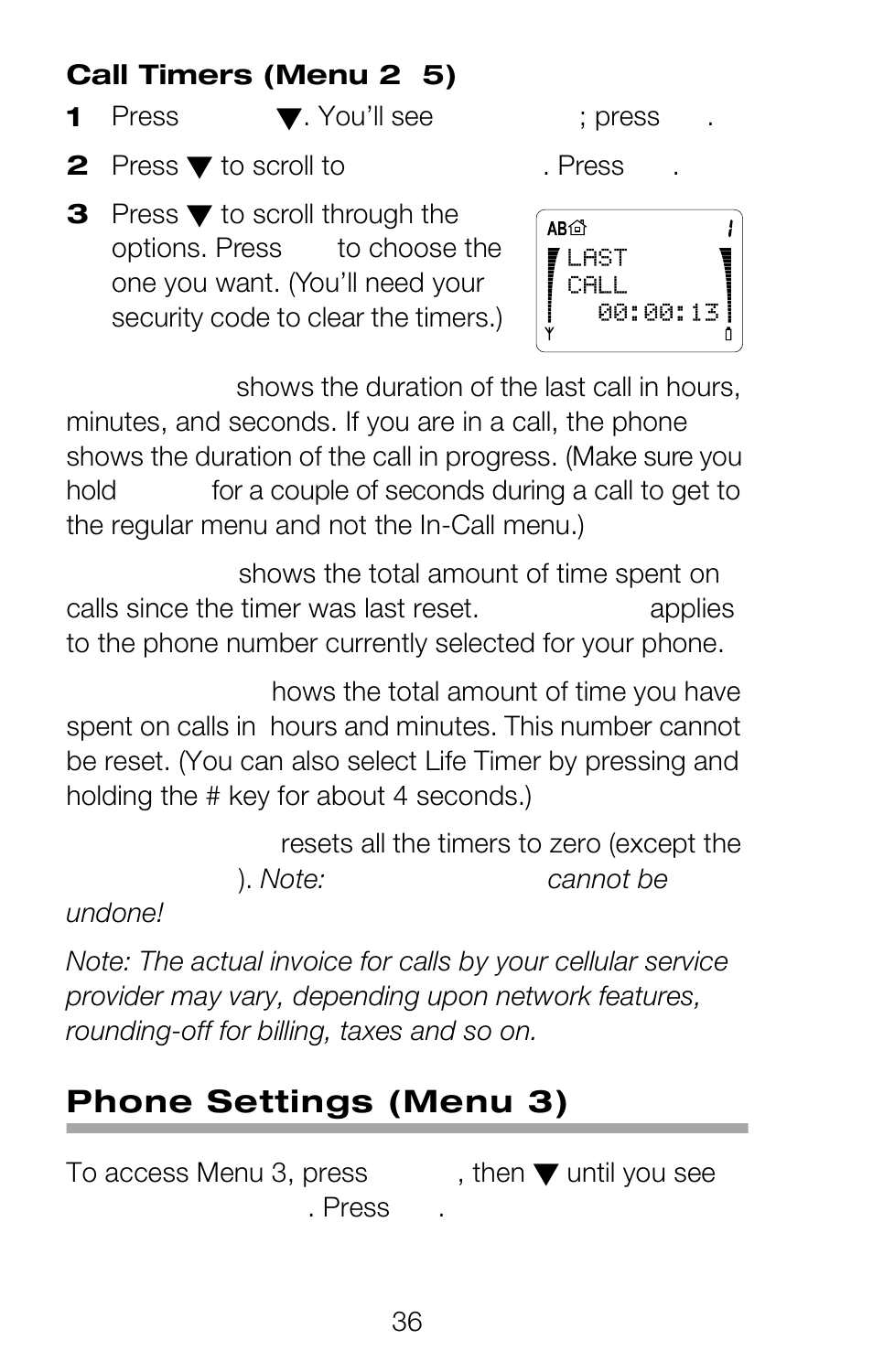 Phone settings (menu 3) | Nokia 252C User Manual | Page 43 / 103