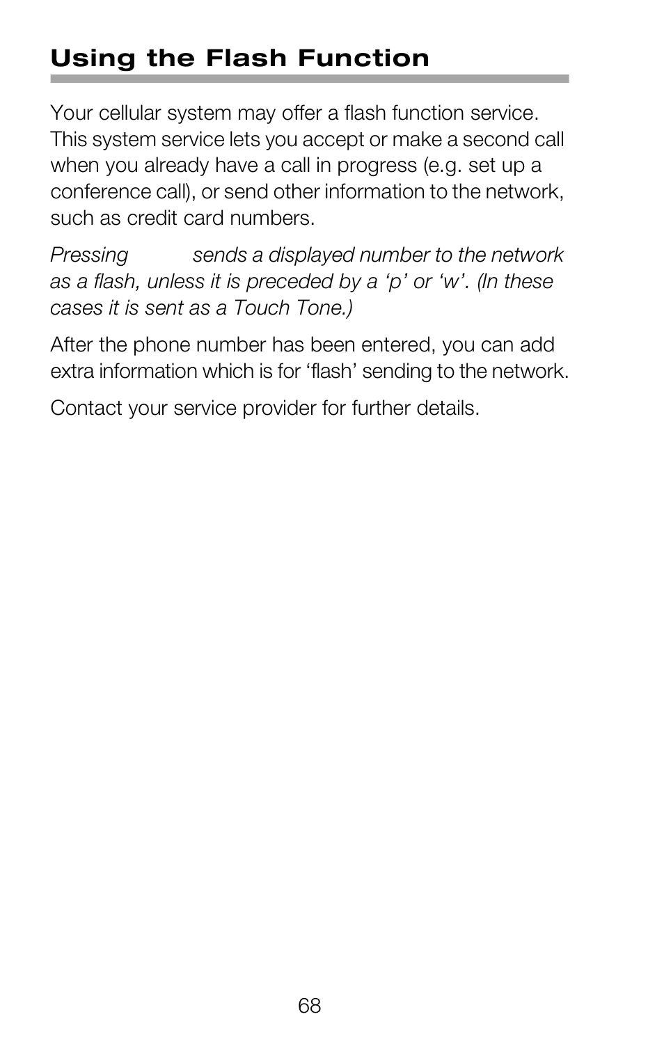 Using the flash function | Nokia 252C User Manual | Page 75 / 103