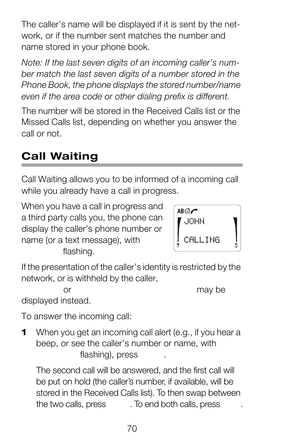 Call waiting | Nokia 252C User Manual | Page 77 / 103