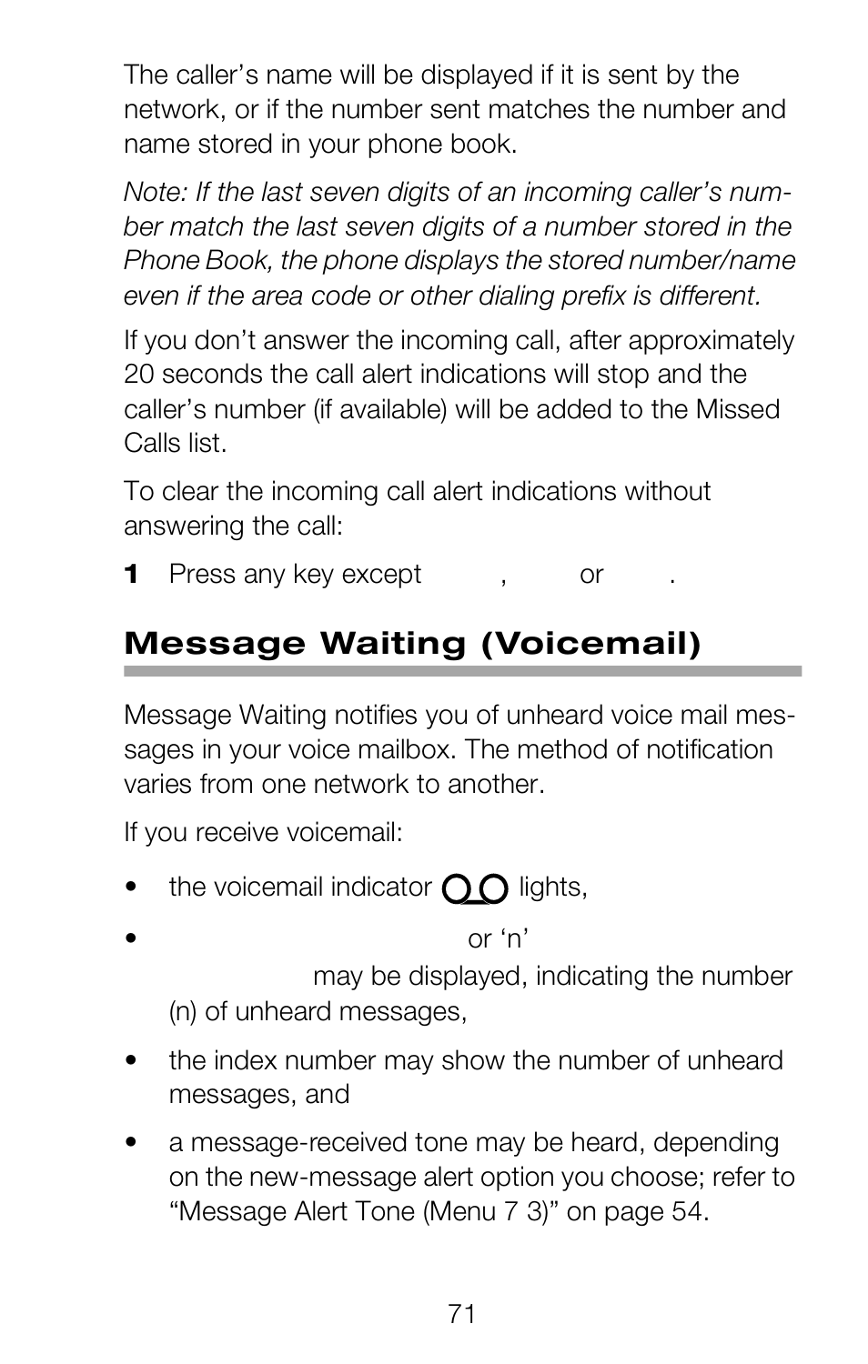 Message waiting (voicemail) | Nokia 252C User Manual | Page 78 / 103