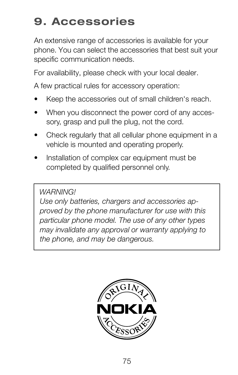 Accessories | Nokia 252C User Manual | Page 82 / 103