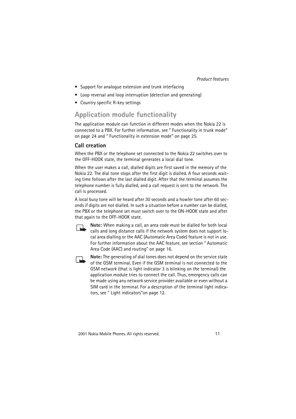 Application module functionality | Nokia 22 User Manual | Page 11 / 54