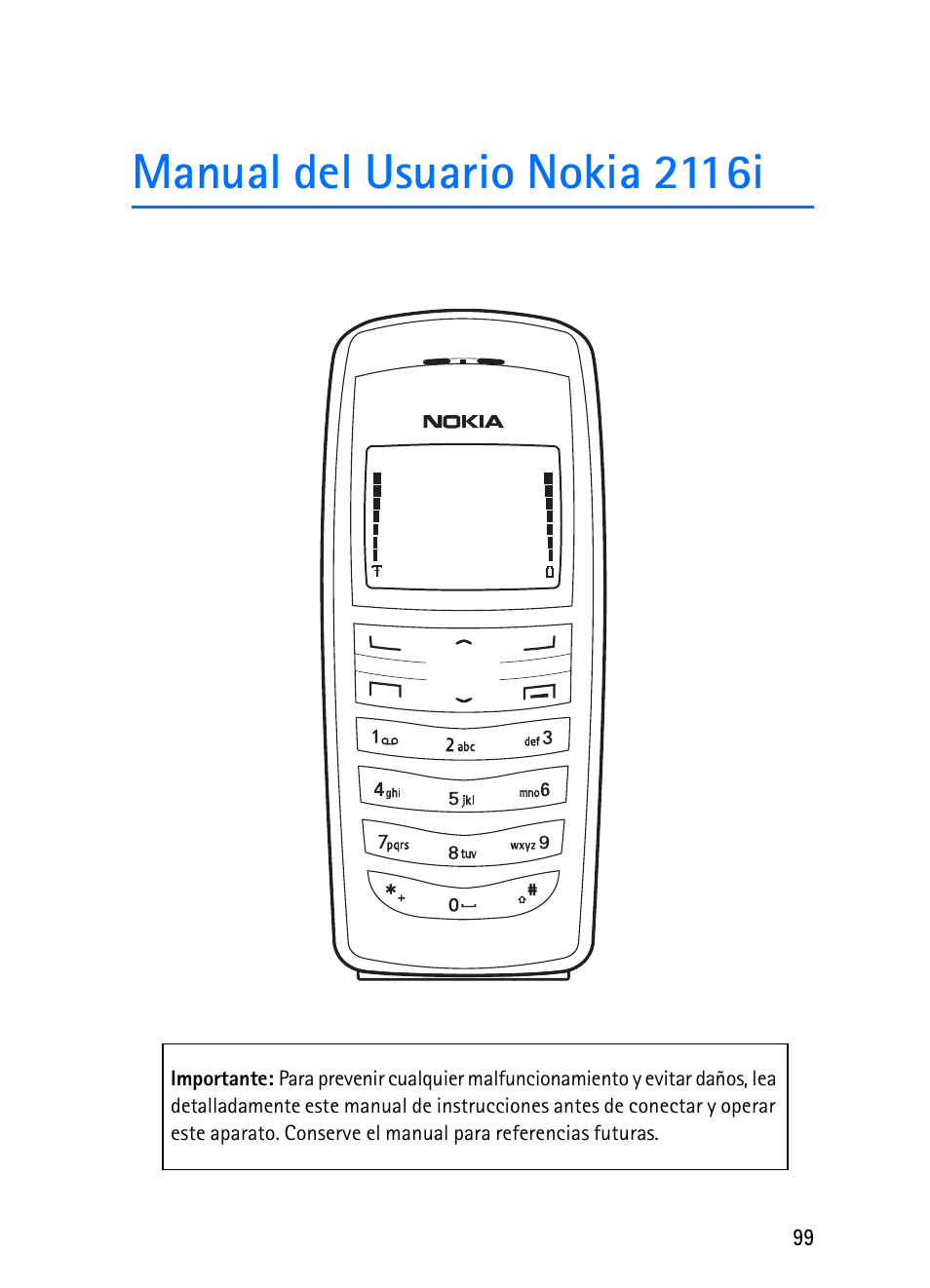 Manual del usuario nokia 2116i | Nokia 2116i User Manual | Page 100 / 201