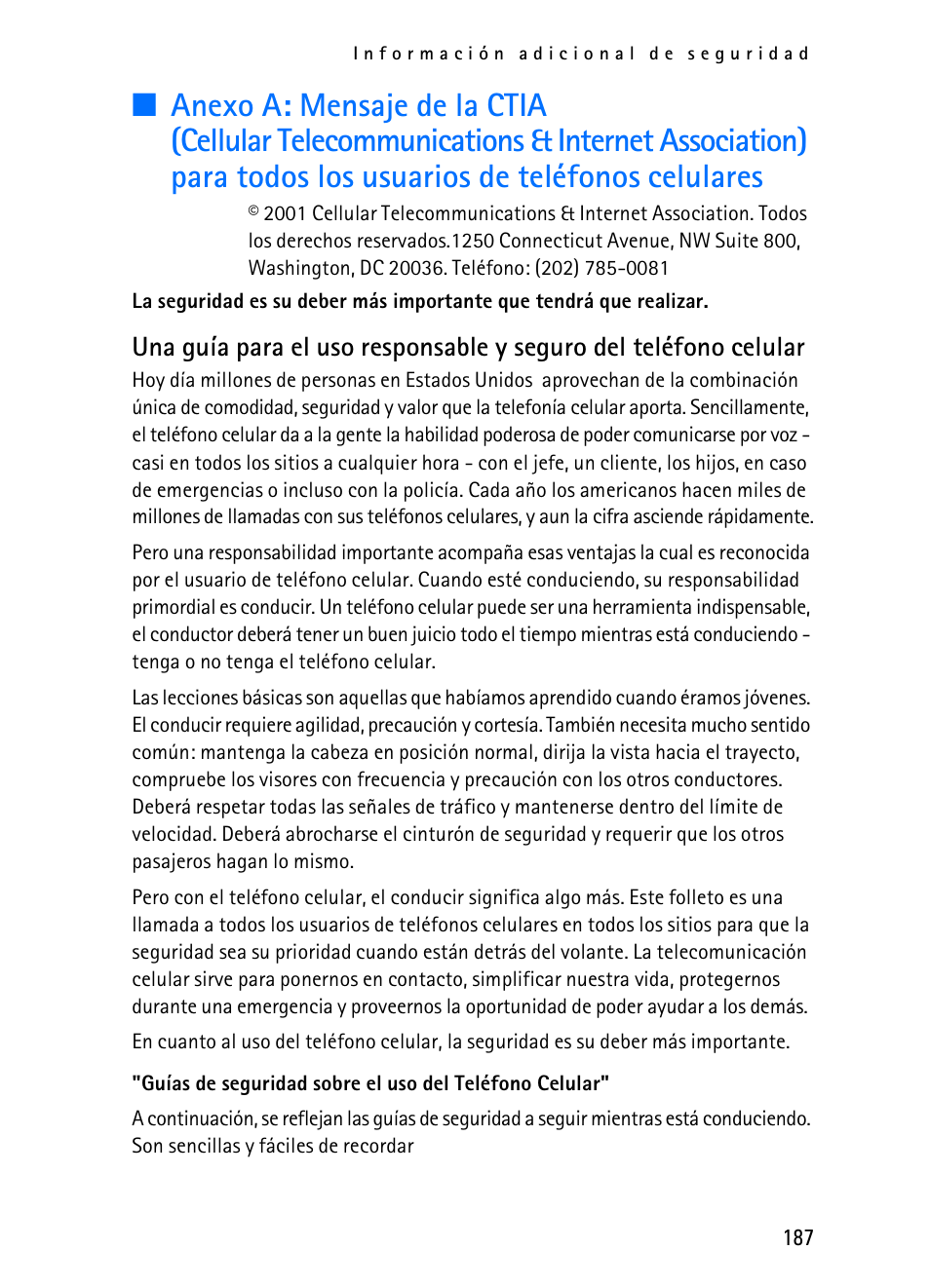 Anexo a | Nokia 2116i User Manual | Page 188 / 201