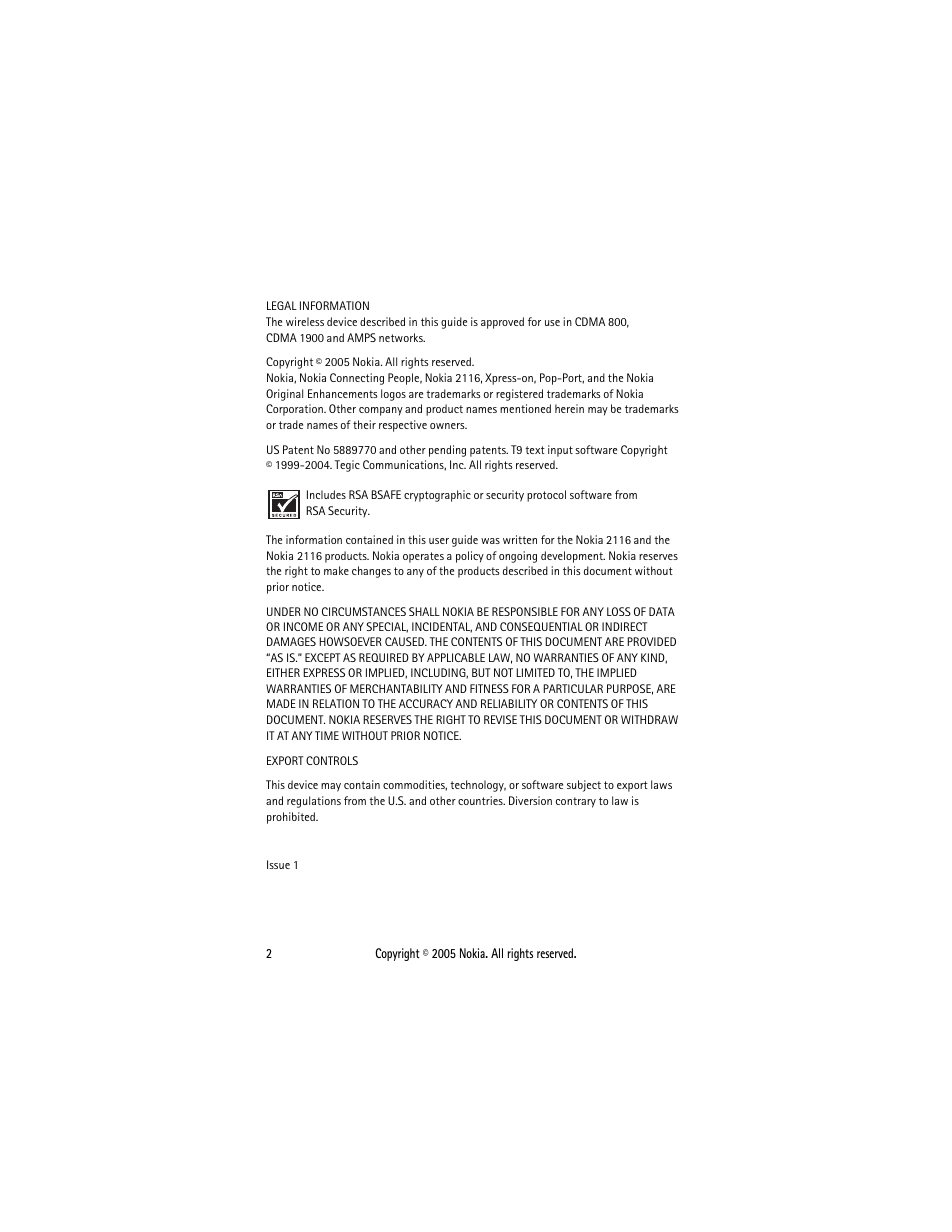 Nokia 2116 User Manual | Page 2 / 87