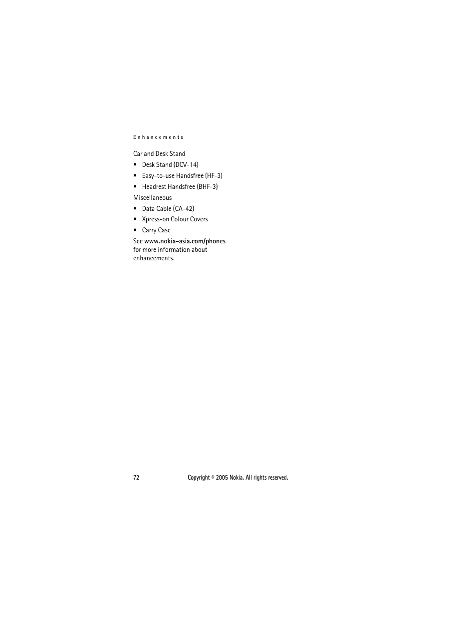 Nokia 2116 User Manual | Page 72 / 87