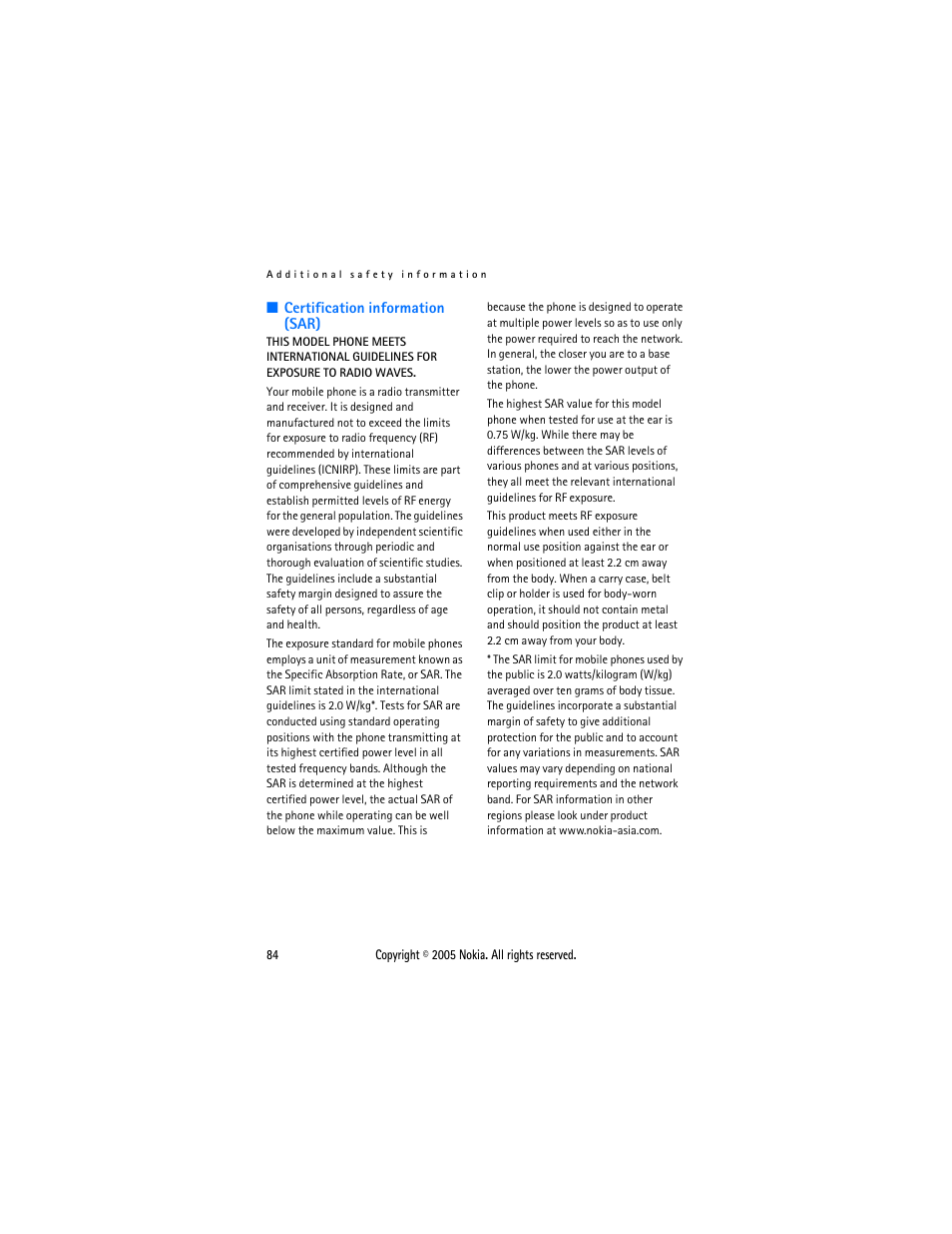 Nokia 2116 User Manual | Page 84 / 87