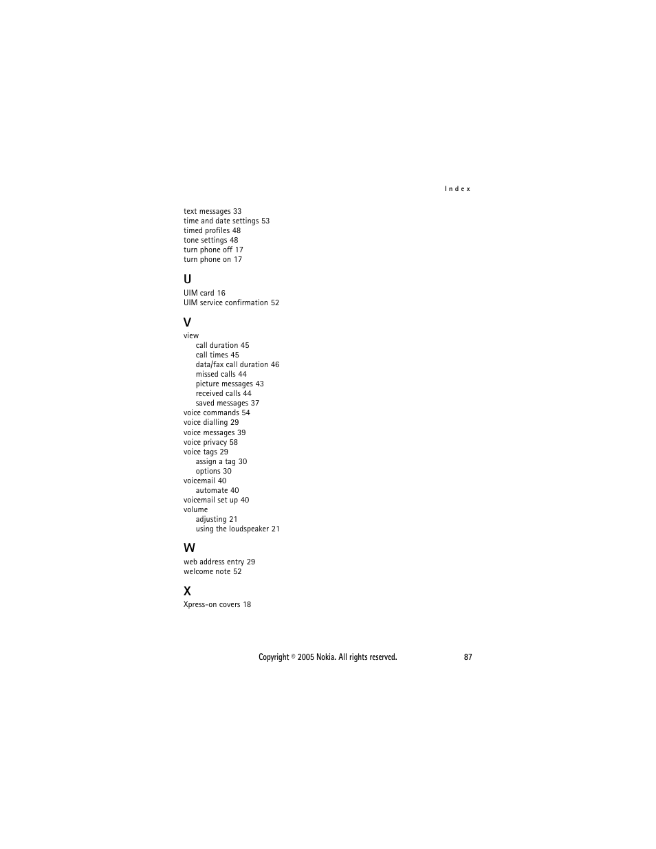 Nokia 2116 User Manual | Page 87 / 87