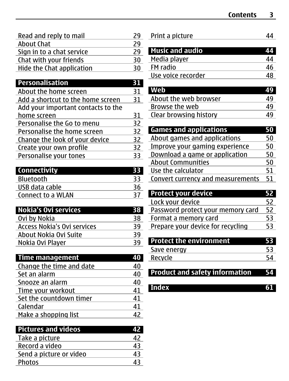 Nokia X3-02 User Manual | Page 3 / 63