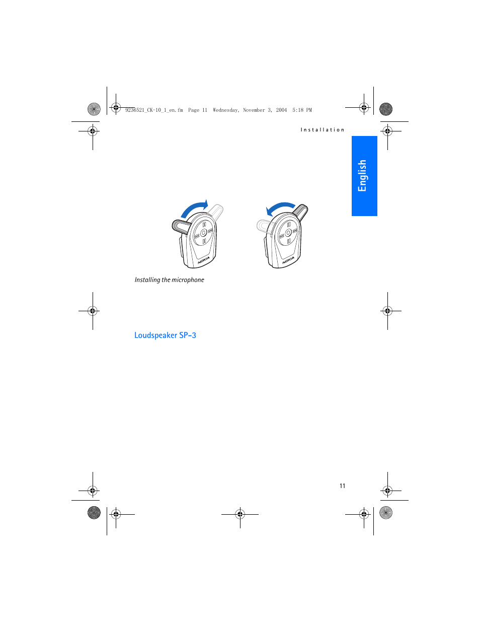 English | Nokia CK-10 User Manual | Page 11 / 14