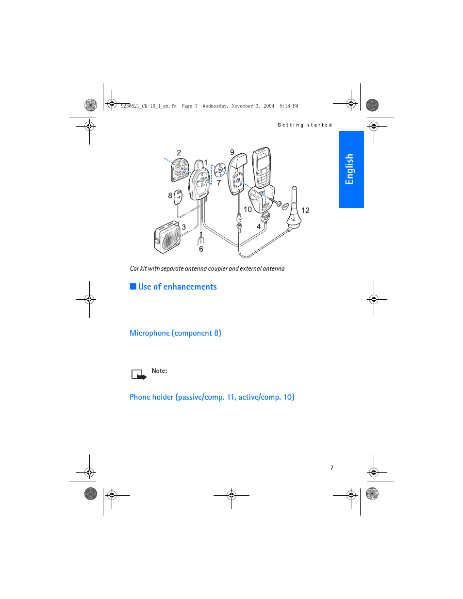 English | Nokia CK-10 User Manual | Page 7 / 14