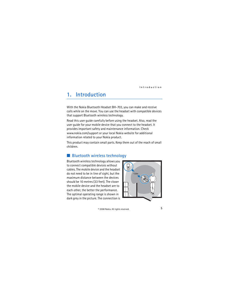 Introduction, Bluetooth wireless technology | Nokia BH-703 User Manual | Page 5 / 19