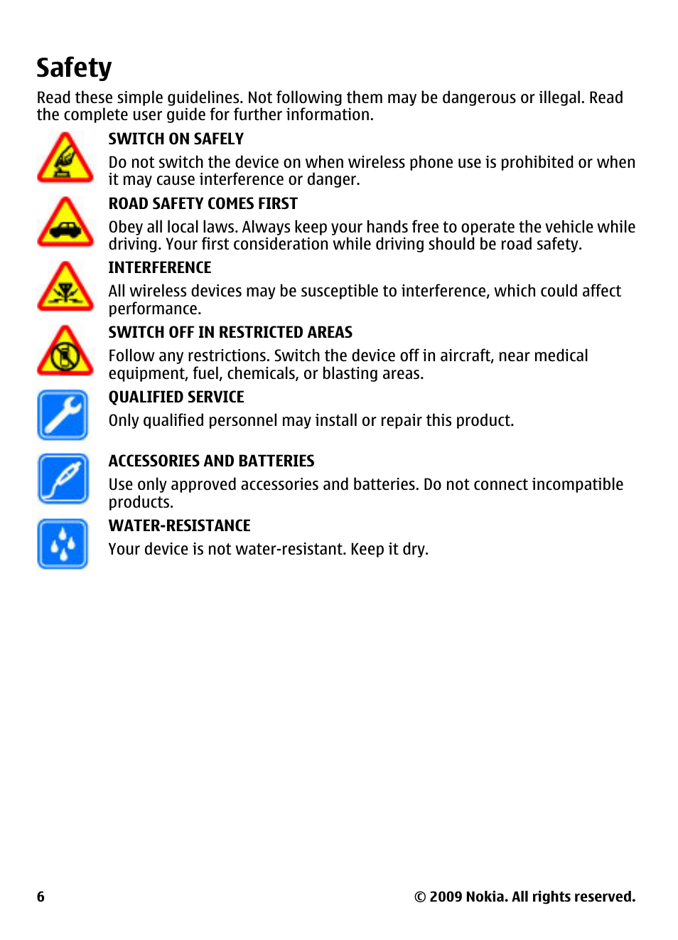 Safety | Nokia 2323 classic User Manual | Page 6 / 33