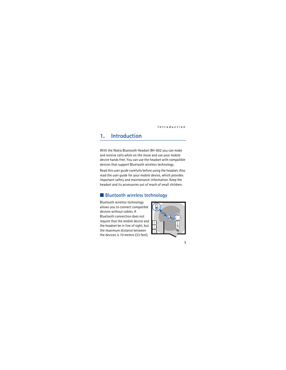 Introduction, Bluetooth wireless technology, Eng lish 1. introduction | Nokia BH-602 User Manual | Page 5 / 22