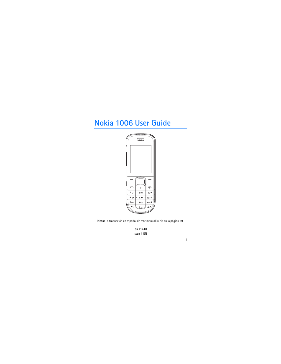 Nokia 1006 user guide | Nokia 1006 User Manual | Page 2 / 81