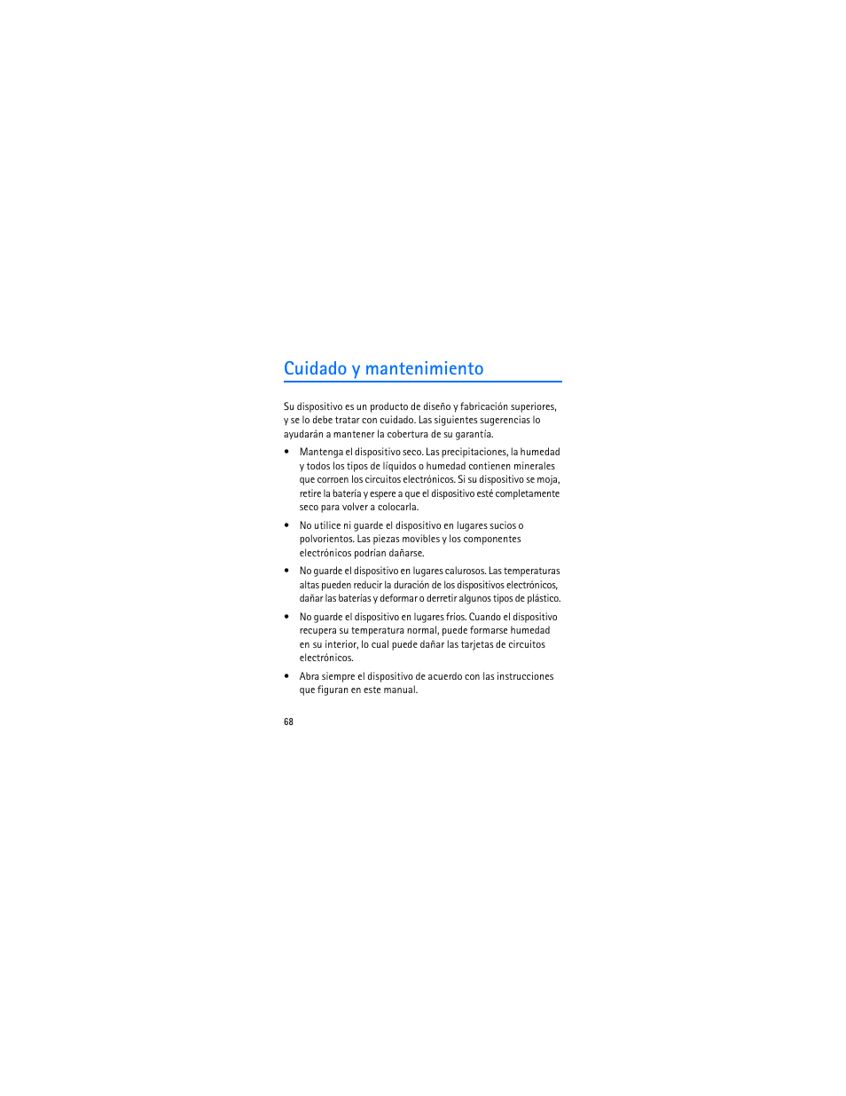 Cuidado y mantenimiento | Nokia 1006 User Manual | Page 69 / 81