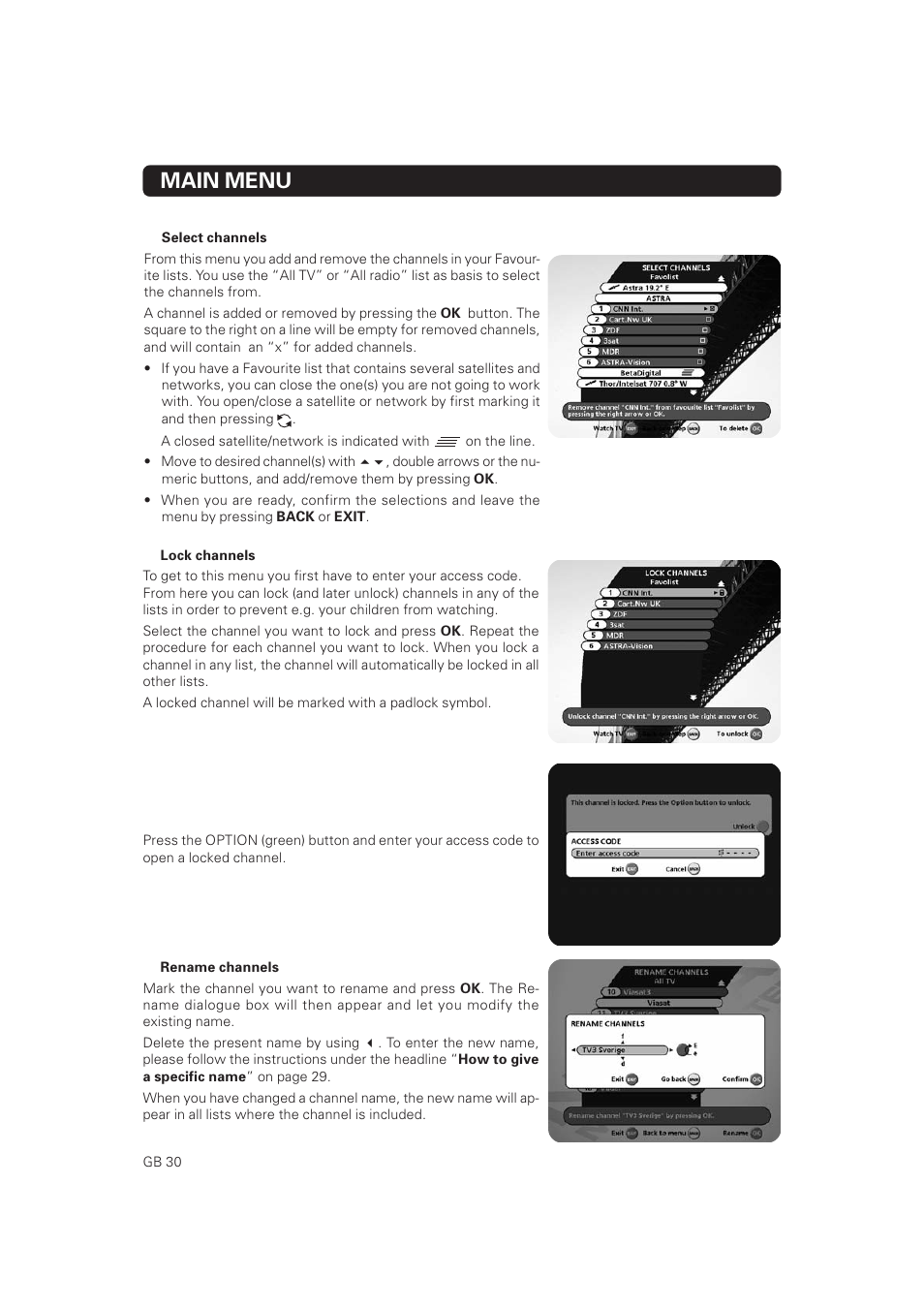 Main menu | Nokia Mediamaster 9802 S User Manual | Page 30 / 50