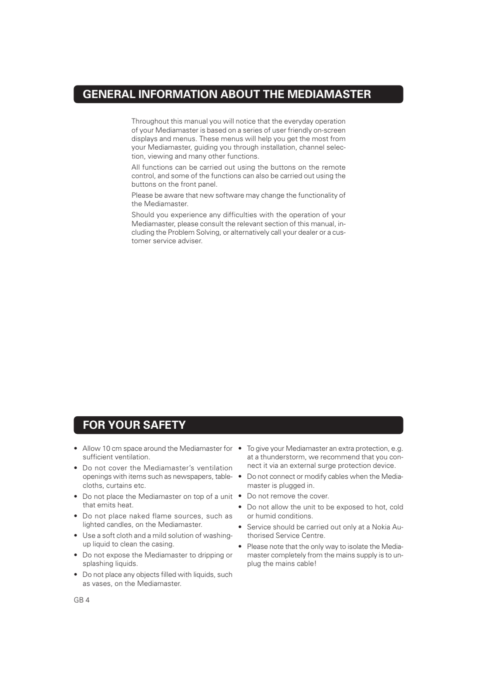 Nokia Mediamaster 9802 S User Manual | Page 4 / 50