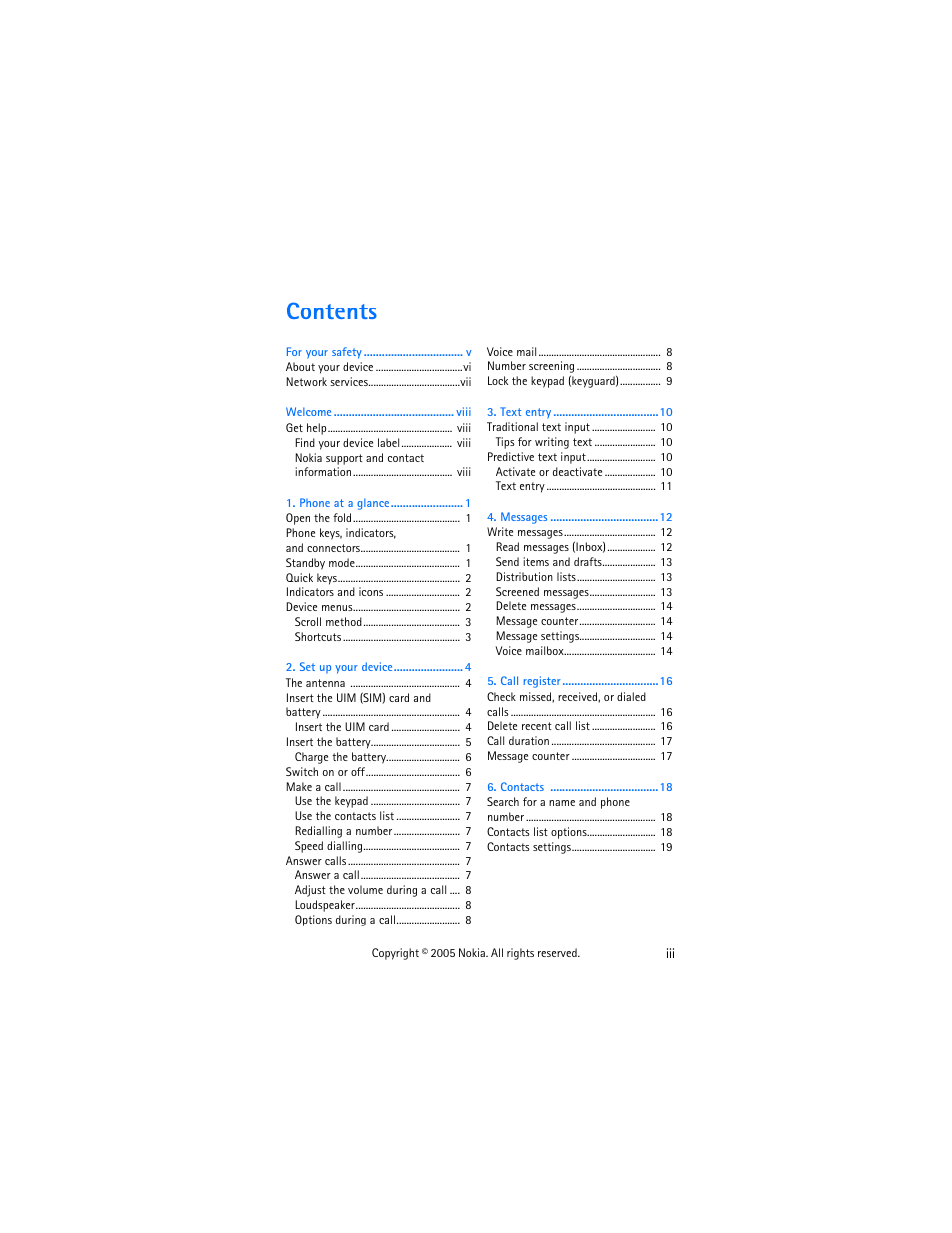 Nokia 2255 User Manual | Page 3 / 54