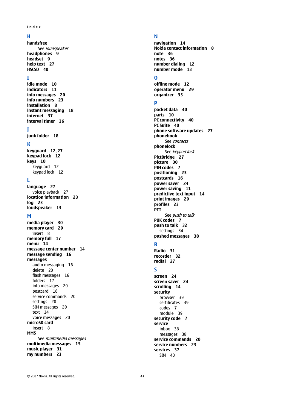 Nokia Nokia 3110 classic EN User Manual | Page 47 / 48