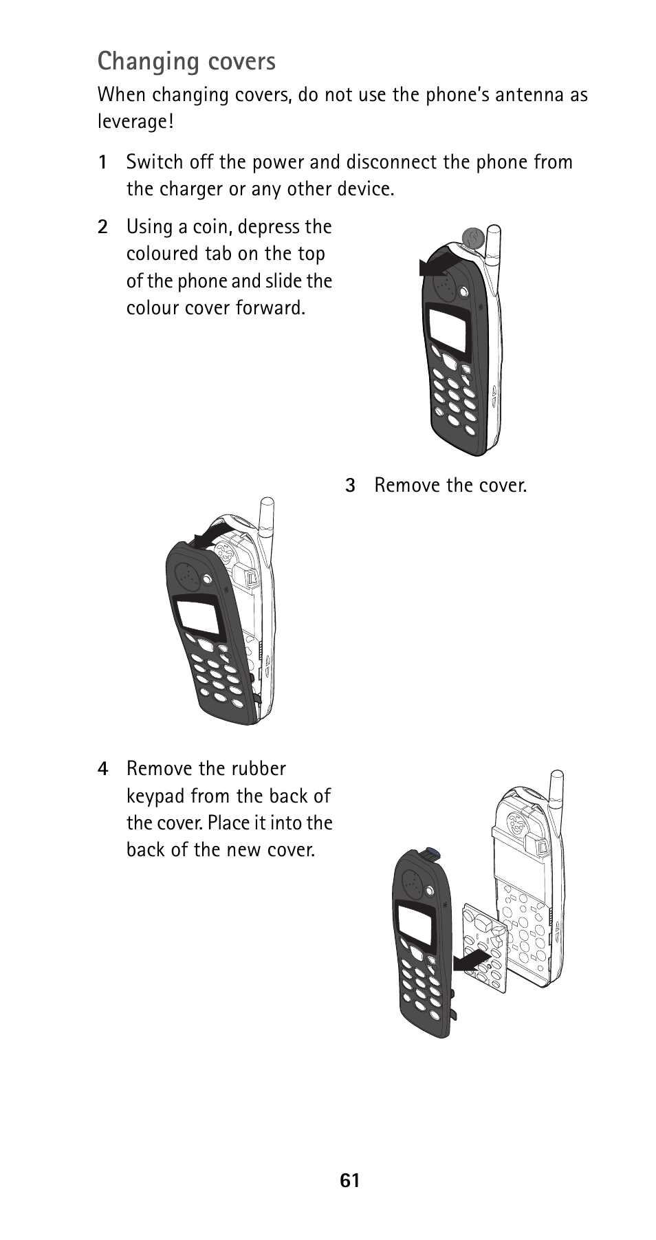 Changing covers | Nokia 5125 User Manual | Page 68 / 89