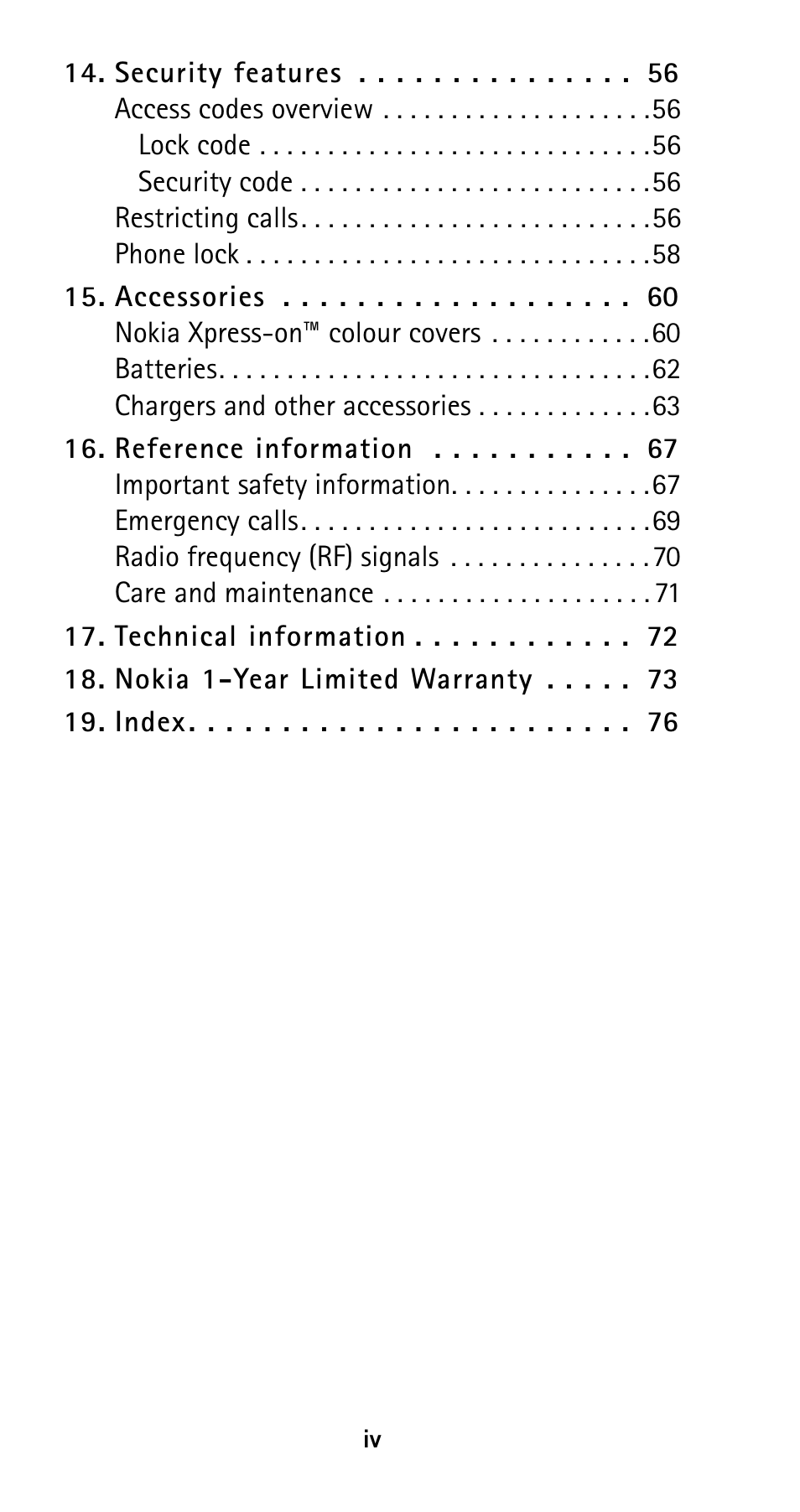 Nokia 5125 User Manual | Page 7 / 89