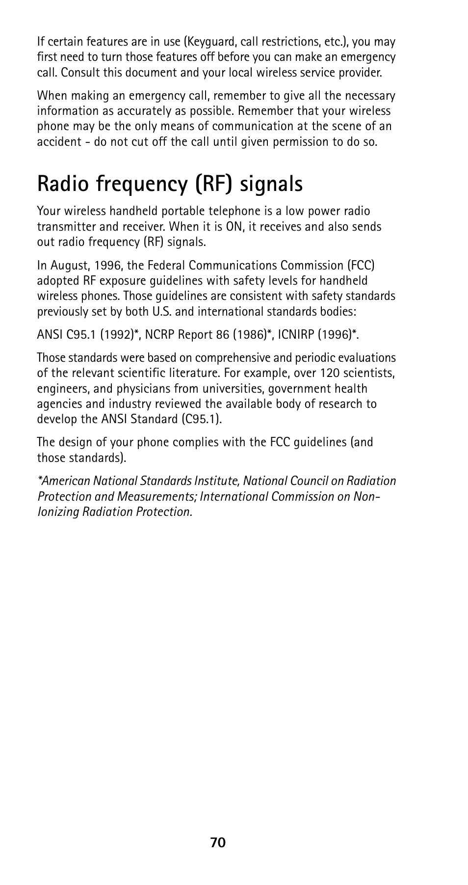 Radio frequency (rf) signals | Nokia 5125 User Manual | Page 77 / 89