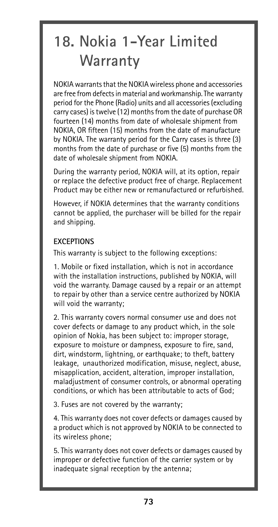 Nokia 1-year limited warranty | Nokia 5125 User Manual | Page 80 / 89