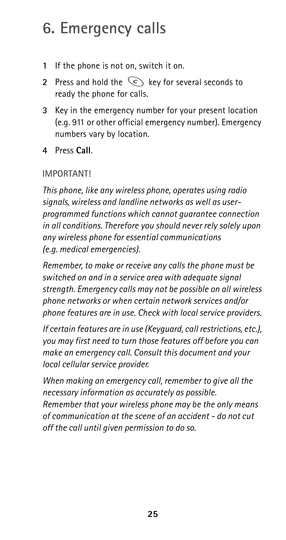Emergency calls | Nokia 5160i User Manual | Page 32 / 81