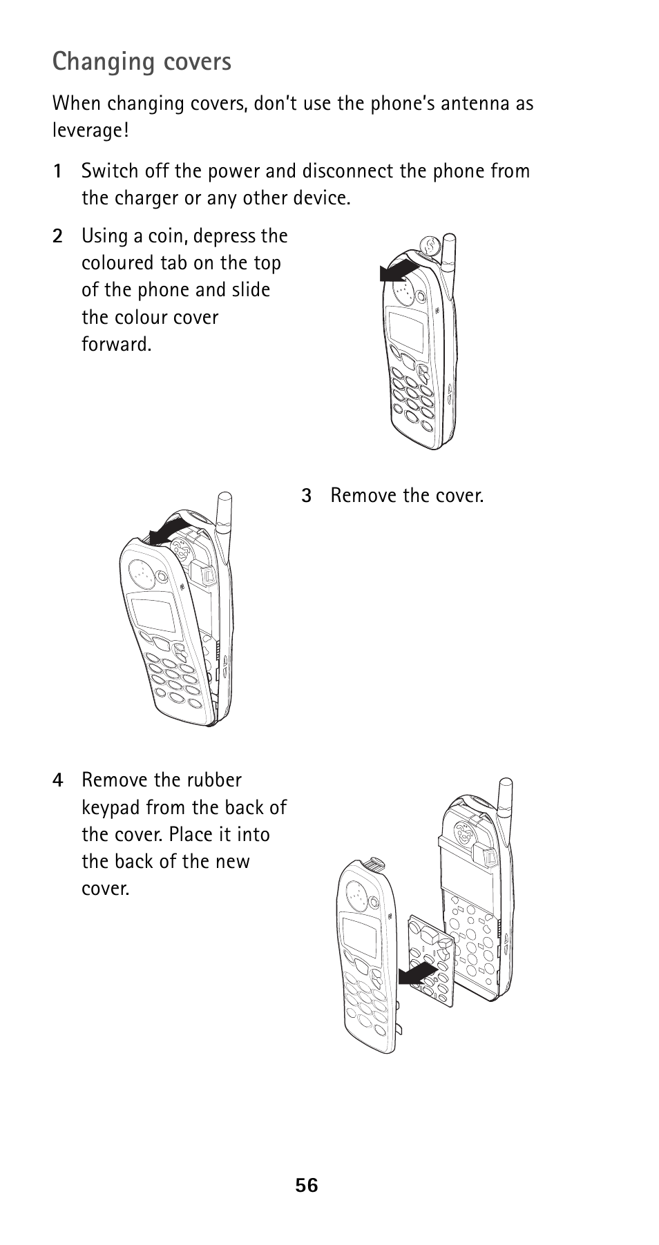 Changing covers | Nokia 5160i User Manual | Page 63 / 81
