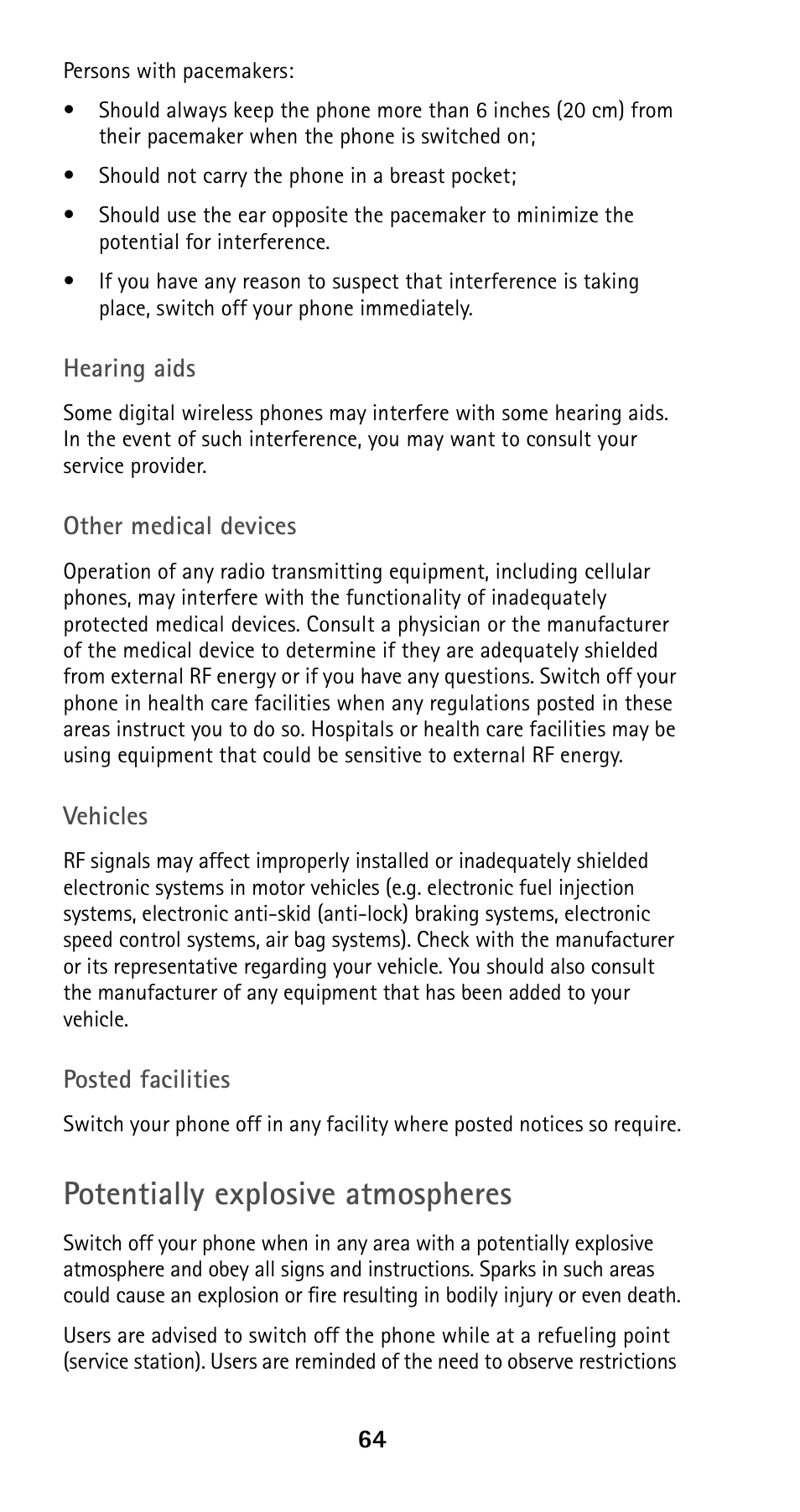 Potentially explosive atmospheres | Nokia 5160i User Manual | Page 71 / 81