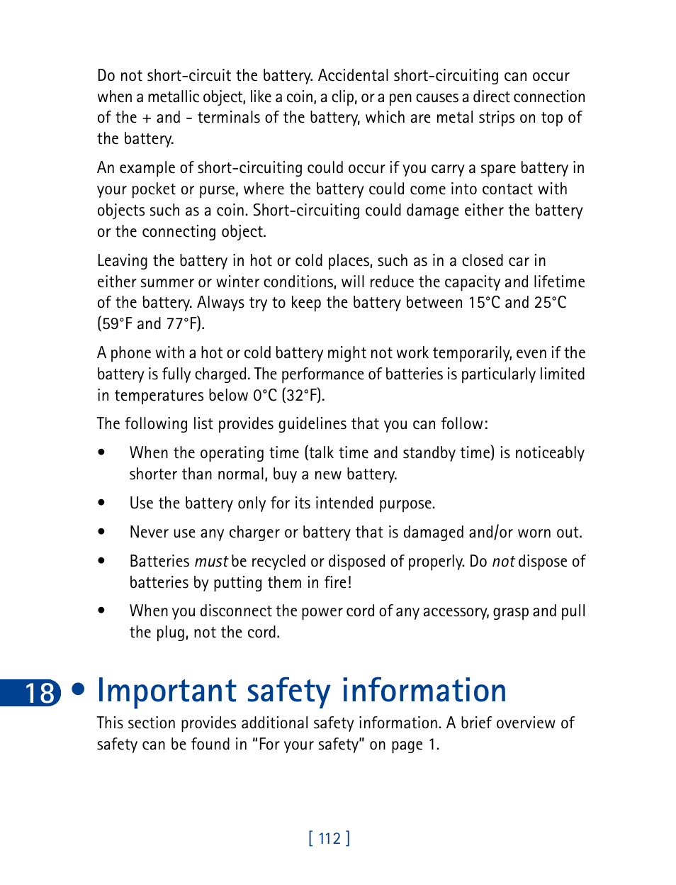 Important safety information | Nokia 3390 User Manual | Page 125 / 161