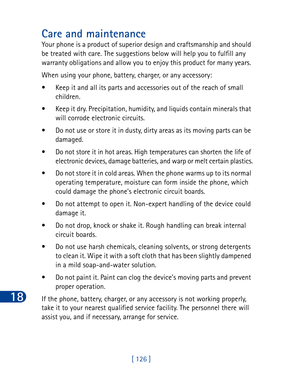 Care and maintenance | Nokia 3390 User Manual | Page 139 / 161