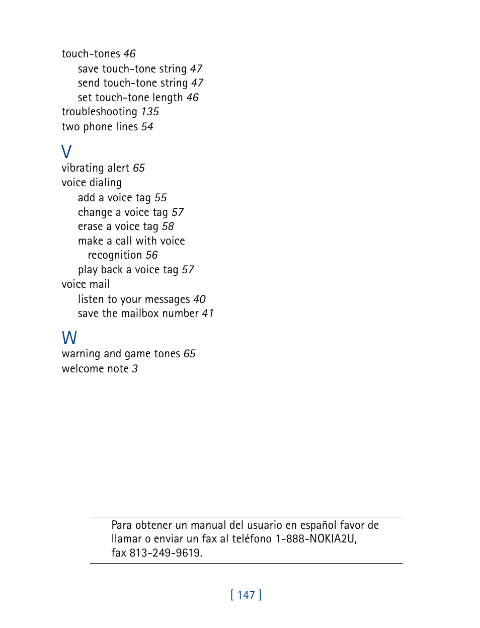 Nokia 3390 User Manual | Page 160 / 161