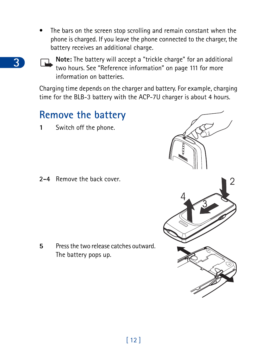 Remove the battery | Nokia 3390 User Manual | Page 25 / 161