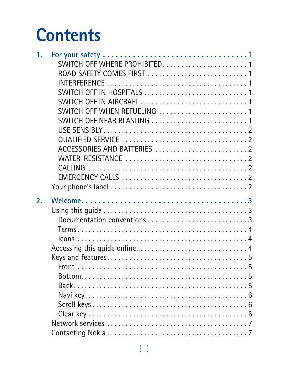 Nokia 3390 User Manual | Page 6 / 161