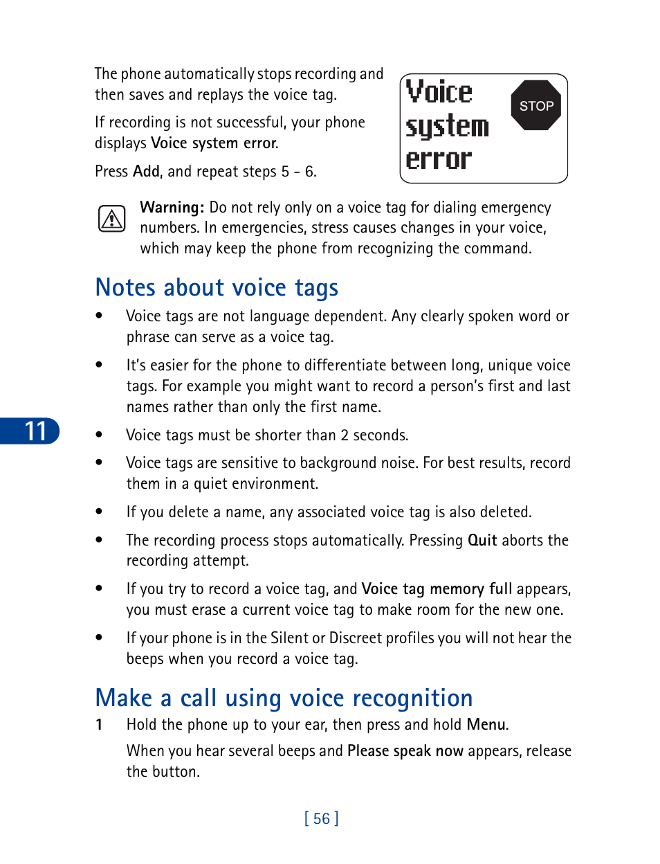 Make a call using voice recognition | Nokia 3390 User Manual | Page 69 / 161