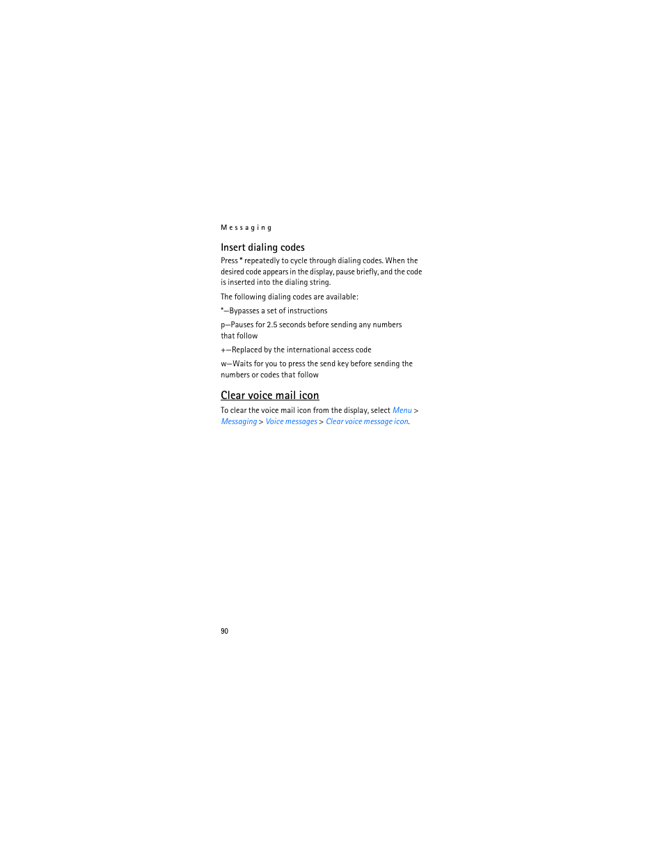 Clear voice mail icon | Nokia 2366i User Manual | Page 91 / 113