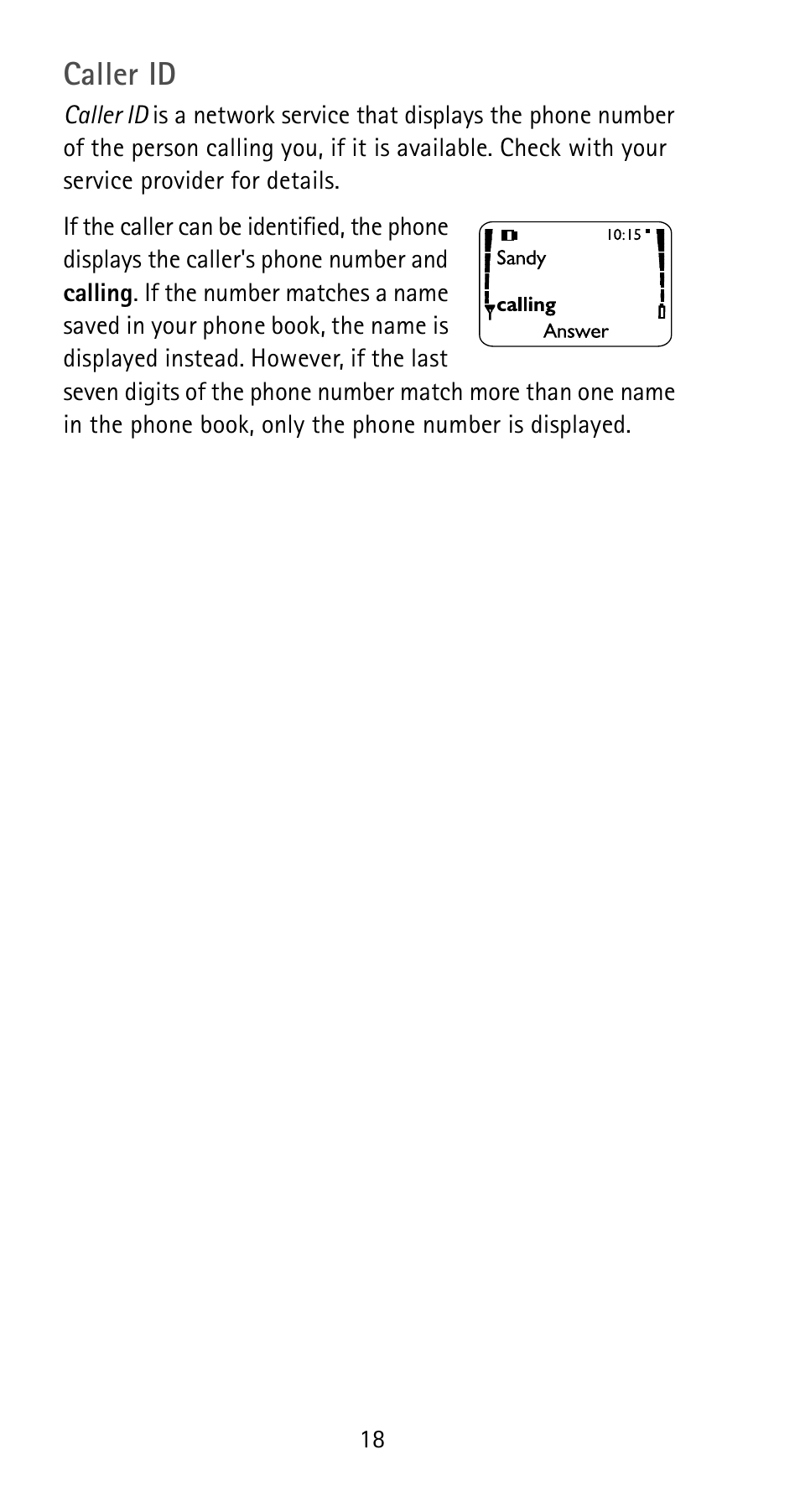 Caller id | Nokia 5185i User Manual | Page 25 / 97