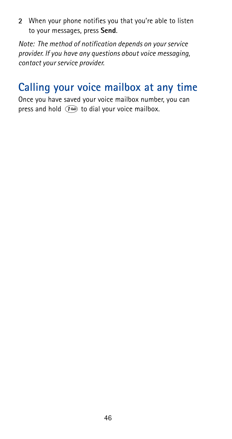 Calling your voice mailbox at any time | Nokia 5185i User Manual | Page 53 / 97